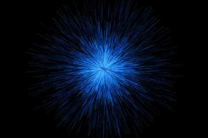 Blue glowing radial lines, magical lines, 3d rendering. photo