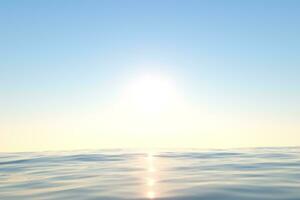 Ocean and sunshine, the beauty of nature, 3d rendering. photo