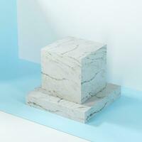 Square platform with solid color background, 3d rendering. photo