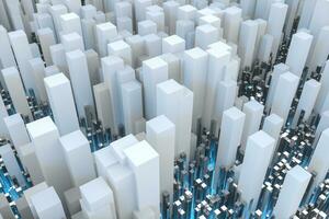 technical scene made up of repetitive columns, 3d rendering photo