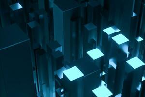 technical scene made up of repetitive columns, 3d rendering photo