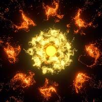 Abstract glowing particles with brilliant light, 3d rendering. photo