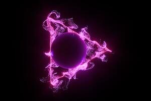 Abstract glowing particles with brilliant light, 3d rendering. photo