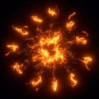 Abstract glowing particles with brilliant light, 3d rendering. photo