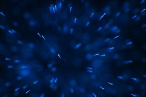 Flowing and glowing particles with dark background, 3d rendering photo