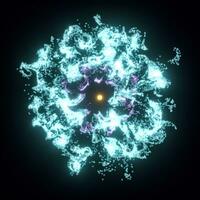 Abstract glowing particles with brilliant light, 3d rendering. photo