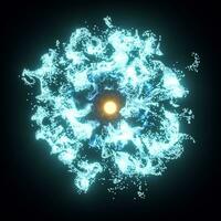 Abstract glowing particles with brilliant light, 3d rendering. photo