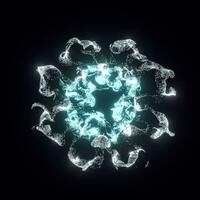 Abstract glowing particles with brilliant light, 3d rendering. photo