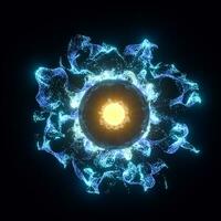 Abstract glowing particles with brilliant light, 3d rendering. photo