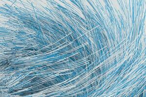 Flowing particles lines with white background, 3d rendering photo