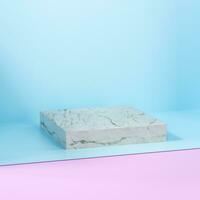 Square platform with solid color background, 3d rendering. photo