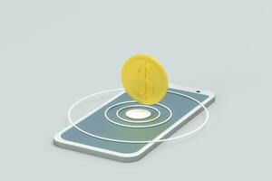 Mobile with white background, smart mobile phone,3d,rendering. photo
