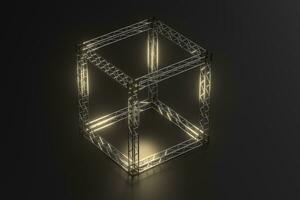 Steel reinforcement with dark background, 3d rendering. photo