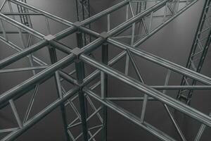 Steel reinforcement with dark background, 3d rendering. photo