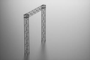 Steel reinforcement with dark background, 3d rendering. photo