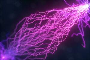 Power electrical energy and lightning spark, 3d rendering. photo