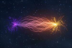 Power electrical energy and lightning spark, 3d rendering. photo