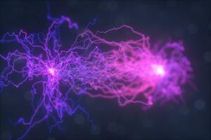 Power electrical energy and lightning spark, 3d rendering. photo