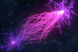 Power electrical energy and lightning spark, 3d rendering. photo