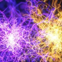 Power electrical energy and lightning spark, 3d rendering. photo