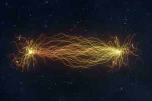 Power electrical energy and lightning spark, 3d rendering. photo