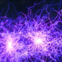 Power electrical energy and lightning spark, 3d rendering. photo