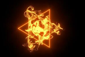Abstract glowing particles with brilliant light, 3d rendering. photo