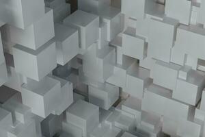 The room made of cubes, in three-dimensional space, 3d rendering. photo