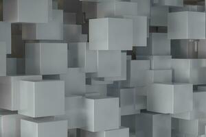 The room made of cubes, in three-dimensional space, 3d rendering. photo