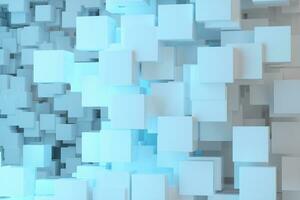 The room made of cubes, in three-dimensional space, 3d rendering. photo