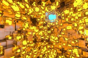 The room made of cubes, in three-dimensional space, 3d rendering. photo