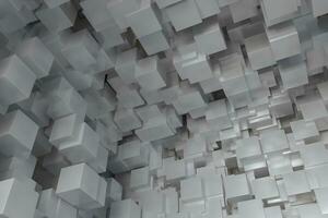 The room made of cubes, in three-dimensional space, 3d rendering. photo