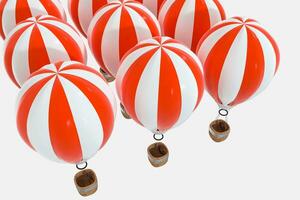 Red hot-air balloon with white background, 3d rendering. photo