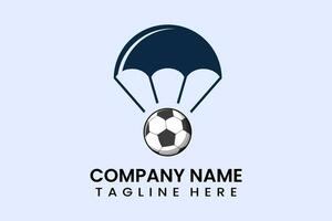 Flat vector parachute balloon ball sport logo