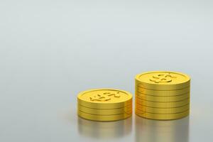 The dollar coins with white background, 3d rendering. photo