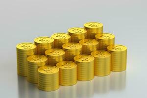 The dollar coins with white background, 3d rendering. photo