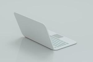 ordenador portátil con blanco fondo, tecnológico concepto, 3d representación. foto