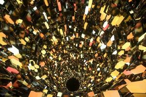 Tunnel made of blocks, technology background, 3d rendering. photo