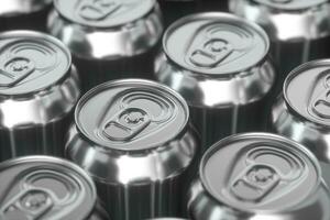 Cans with white background, Recyclable cans, 3d rendering. photo
