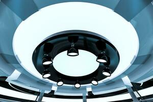 Circular technological structure building, 3d rendering. photo