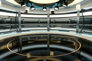 Circular technological structure building, 3d rendering. photo