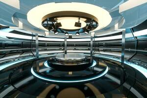 Circular technological structure building, 3d rendering. photo