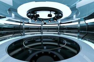 Circular technological structure building, 3d rendering. photo