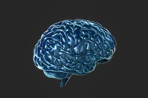 Brain and dark background, 3d rendering. photo