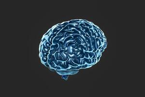 Brain and dark background, 3d rendering. photo