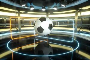 fútbol americano y interior arena escenas, 3d representación. foto