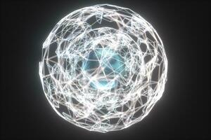 Glowing lines and creative geometries, 3d rendering. photo