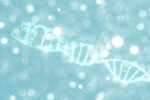 DNA particles and diffused glowing lines, 3d rendering. photo
