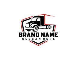 Truck logo template for you design in white color vector