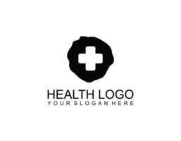 Modern Healthcare Medical Logo. Blue and Green Geometric Linear Rounded Cross Sign Health Icon Infinity Style isolated on Dark Background. Flat Vector Logo Design Template Element.